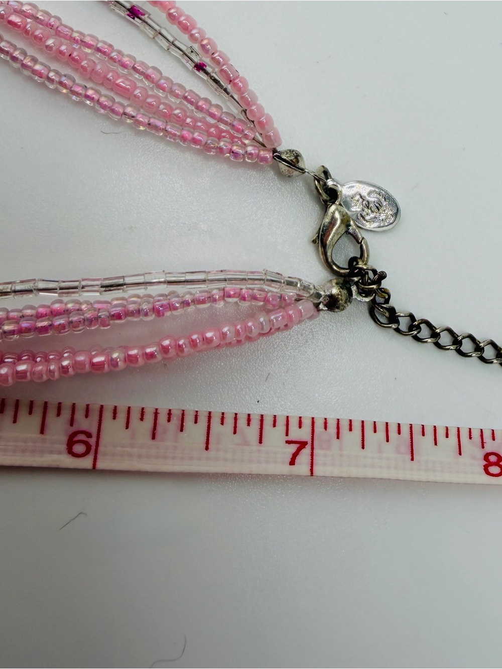 2006 Premier Designs "Katrina" Pink Cat’s Eye Pendant Multi Strand Beads - Picture 10 of 10